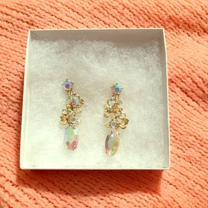 Gold costume drop earrings